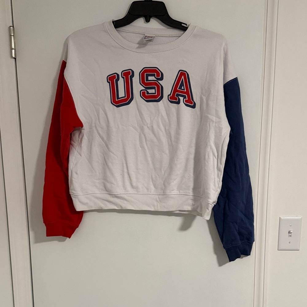 Colorblock USA Women's Cropped Sweater